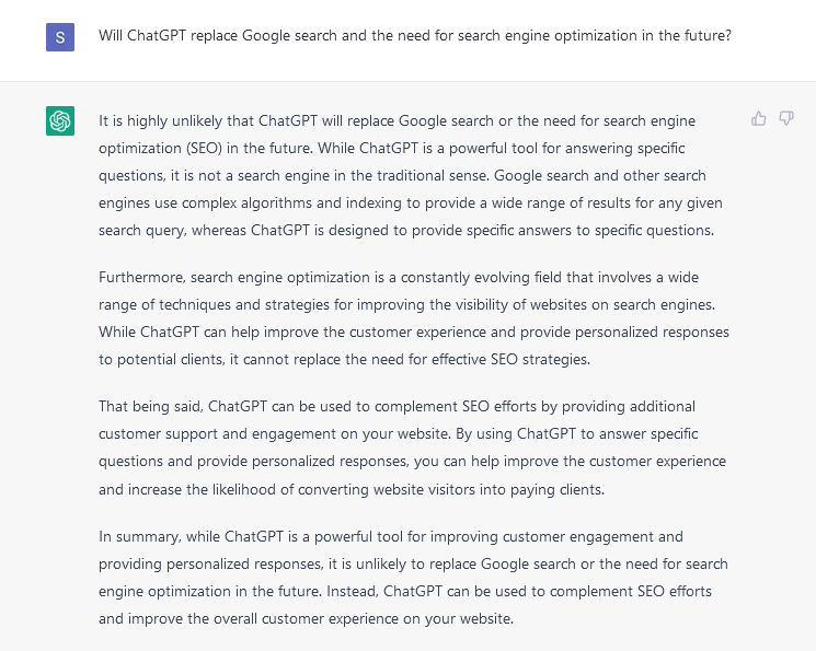 chatgpt, google search, and seo